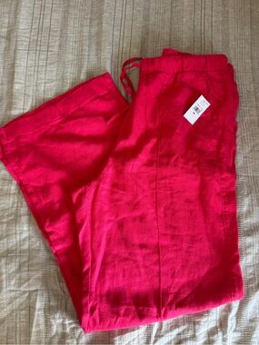 GAP Hot Pink Drawstring Linen pants